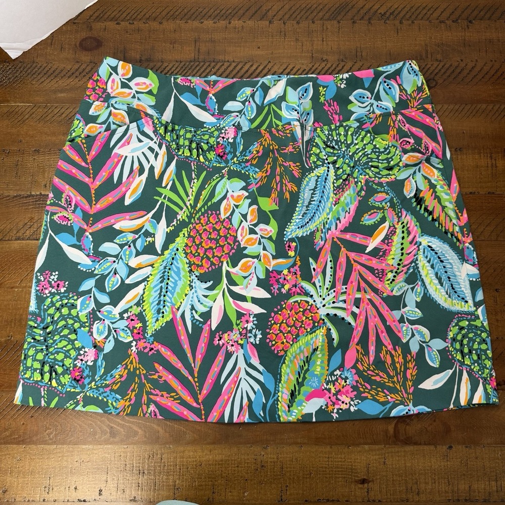 Lilly Pulitzer Luxletic Monica Skort 16 Sunshine Jungle Golf Tennis EUC